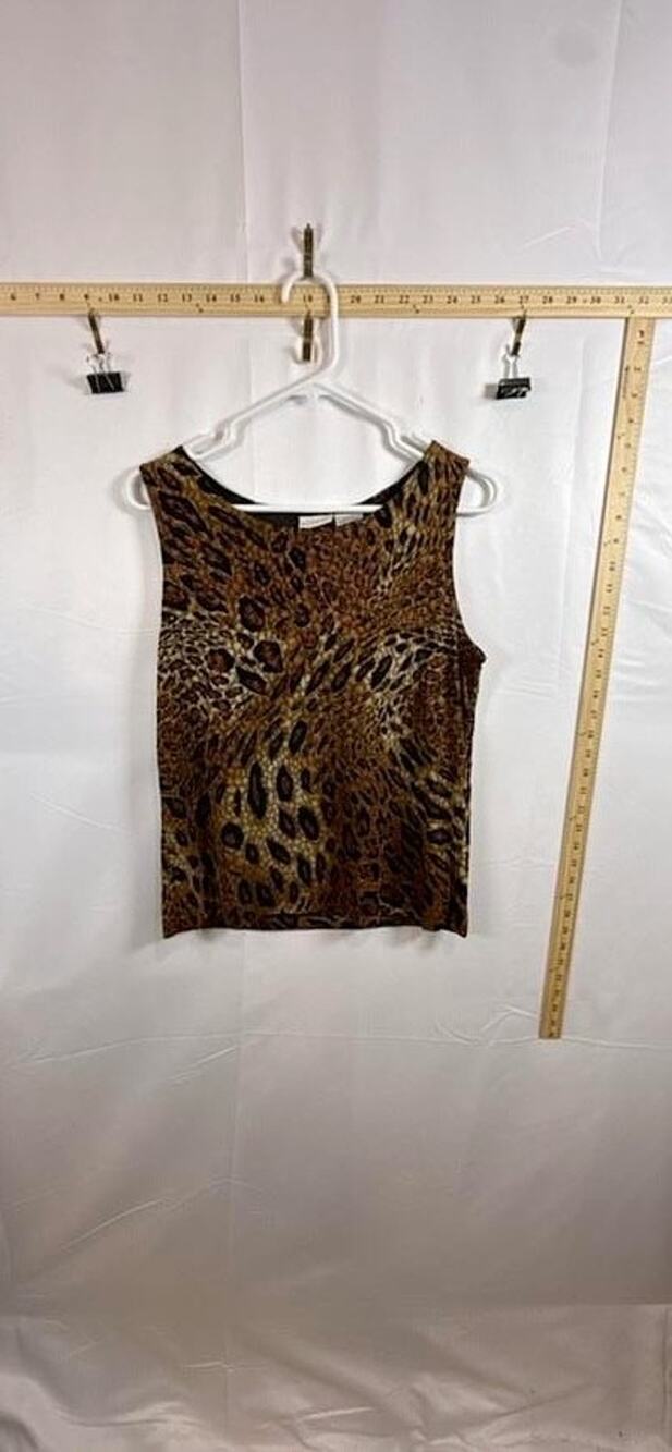 Vtg White Stag Medium 8 10 Leopard Print Tank Top Womens Sleeveless Animal Knit